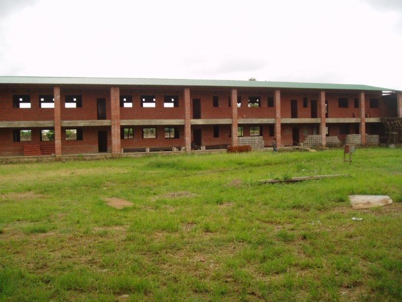 Unfinished first block of classrooms.